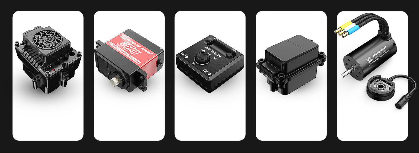 electronic components on a white background