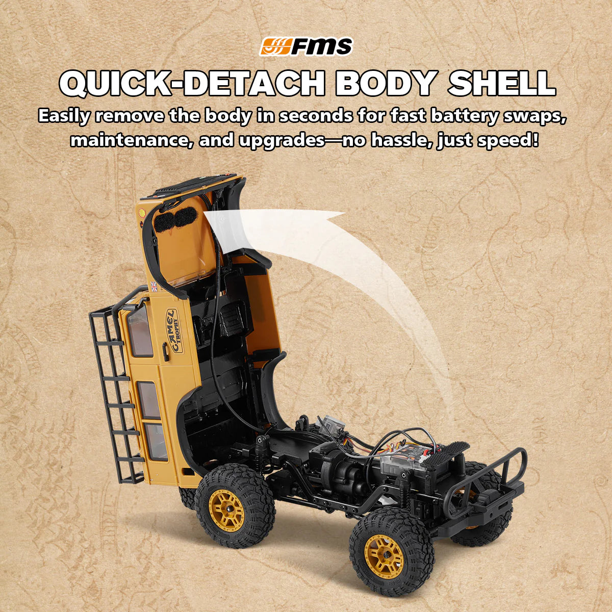 FMS FCX24M Land Rover Defender D90 RC Crawler - top view