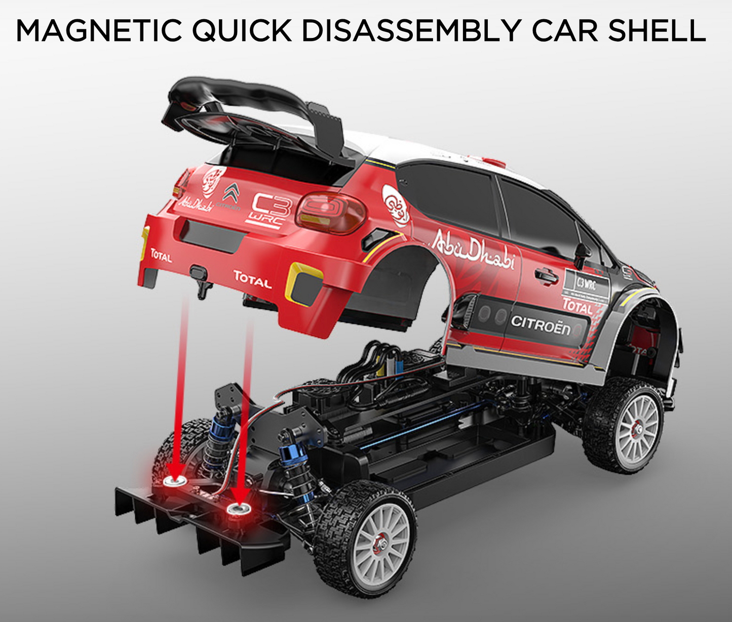 MJX Hyper Go 10303 Citroen C3 WRC RC rally car - rear view