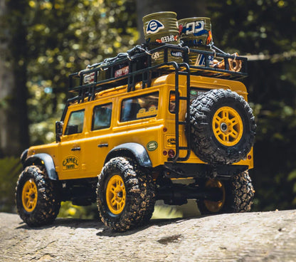 FMS FCX24M 1:24 Land Rover Defender D110 RTR Yellow RC Crawler 2 speed - UK Stock